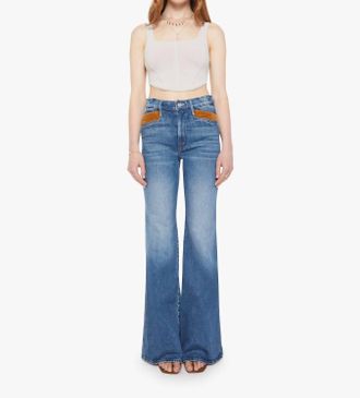 Mother Pointy Pocket Doozy Heel High Rise Flare Jeans In Remember When
