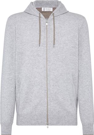 Brunello Cucinelli Sweatshirt-style cardigan in Pebble at Nordstrom, Size 56 It