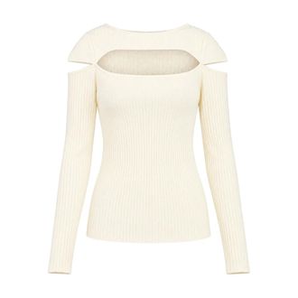 Weili Zheng F26Lt10W203 - Dames - Truien - Wit - Maat: S Nylon