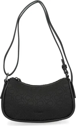Calvin Klein logo-print shoulder bag - women - Polyurethane/Recycled Polyester - One Size - Black