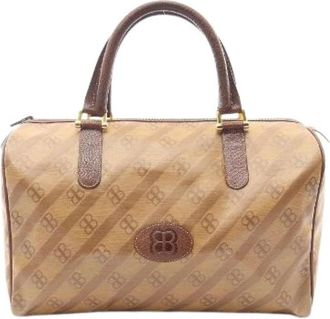 Balenciaga Pre-owned BB Monogram Coated Canvas Tote Bag - Dames - Vintage Handtas - Beige - ONE Size - Leer - Vintage