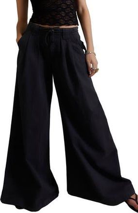 Free People Julien Wide Leg Chino Pants in Washed Black at Nordstrom Rack, Size X-Large