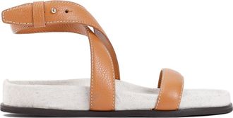 Toteme Tan Brown Leather Chunky Sandal-Donna