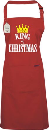 Edward Sinclair Red Apron King of Christmas with White and Yellow Print