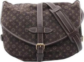 Louis Vuitton Pre-owned Saumur Monogram Mini Lin Schoudertas - Dames - Vintage Schoudertas - Bruin - ONE Size - Leer - Vintage