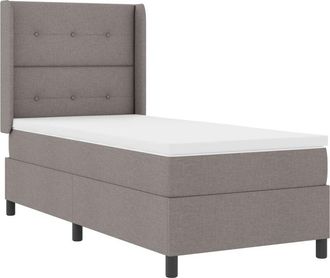 vidaXL Box Spring Bed with Mattress Taupe 90 x 200 cm Fabric vidaXL