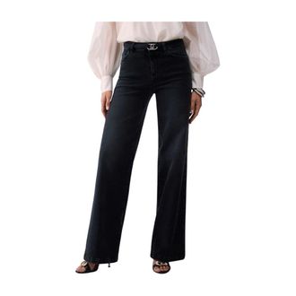 Liu Jo Flared Jeans, female, Black, Size: W32 High-rise flared jeans