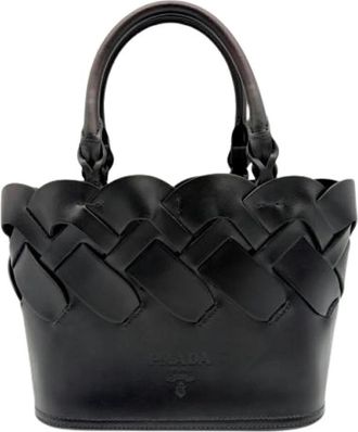 Prada Pre-owned 1Bg 318 Tote Bag - Dames - Vintage Handtas - Zwart - ONE Size - Leer - Vintage