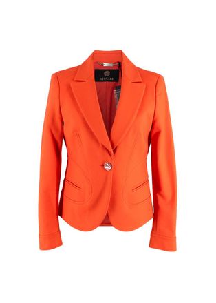 Versace Orange Single Breasted Blazer Size S
