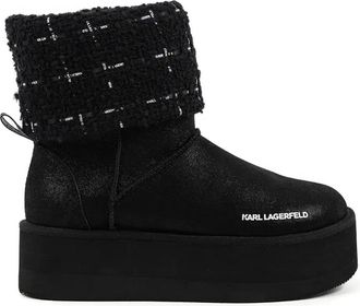 Karl Lagerfeld Thermo knit-trimmed platform boots - Black