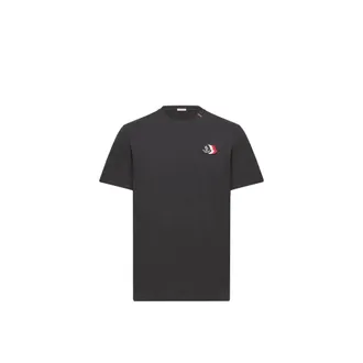 Moncler Moncler Embroidered Tricolor Logo Cotton T-shirt, Men, Blue, Size: 3xl