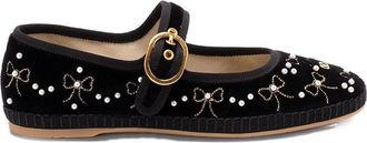 Valentino Garavani Embroidered Velvet Ballets