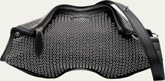 Alexander McQueen Manta Eyelet-Covered Leather Clutch Bag