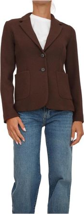 Marella Bruine jas met polyester en viscose - Dames - Blazers - Bruin - 2XL - Polyester - Jassen