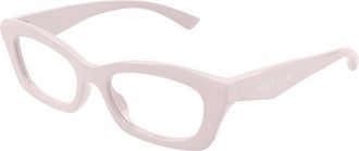Alexander McQueen Stijlvolle Bril Am 0474O Kleur 005 - Dames - Brillen - Roze - 52 MM - Accessoires