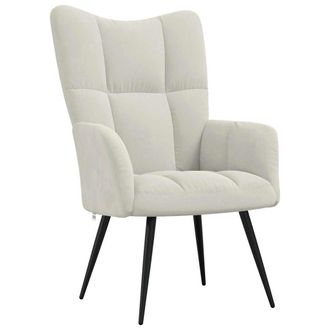 vidaXL Sill&oacute;n De Relax De Terciopelo Color Blanco Crema Vidaxl