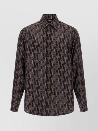 Fendi silk printed long-sleeve shirt