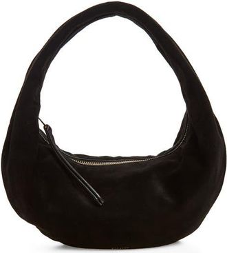 Khaite Mini Olivia Suede Hobo Bag in Black at Nordstrom
