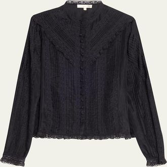 LoveShackFancy Aralina Silk Blouse
