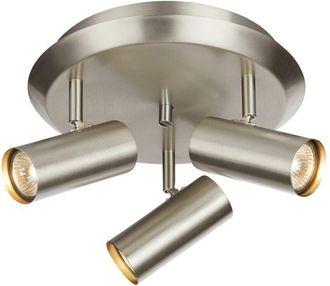 Marksl&ouml;jd Markslojd Barcelona - L&aacute;mpara De Racimo De Foco De Techo Interior De 3 Luces, Acero, Gu10