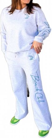 Ocean Drive Clothing Beach Club Embroidered Sweatshirt In Grey