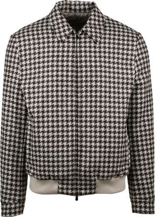LUIGI BORRELLI NAPOLI Beige-Brown Wool-Blend Aviator Jacket
