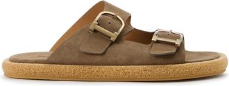 Iceberg Slipper met dubbele gesp - Heren - Sandalen - Groen - 41 EU - Schoenen