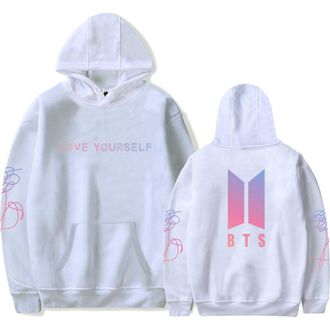 Generic BTS Hoodies Lover Yourself Winter Warm Jumper for Men and Women Fashion Kpop Sweatshirt White