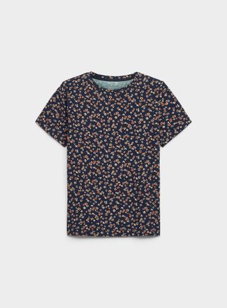 Contemporaine Womens Patterned flowy crew-neck T-shirt