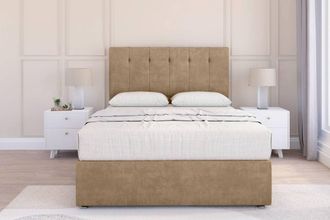 Sloomy Highbury Naples Divan Set 2 Drawers-54 Headboard in Light Brown | Size: Small Single