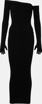 Jean Paul Gaultier Asymmetric maxi dress with gloves