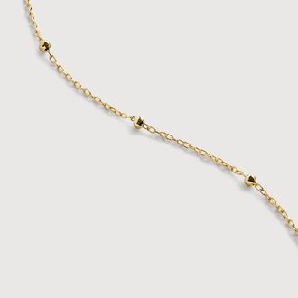 Monica Vinader Gold Beaded Chain Necklace 16-18