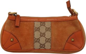 Gucci Gg Canvas Orange Canvas Handbag (Pre-Owned)