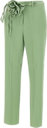 Marella Lello Broeken - Dames - Slim Fit Broeken - Groen - 2XL - Polyester - Broeken