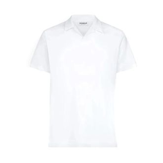 Dondup Polo Shirts, male, White, XL, Short-Sleeve V-Neck Cotton Polo Shirt