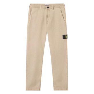 Stone Island Straight Trousers, male, Beige, Size: W32 Stone Island Trousers