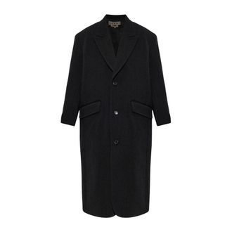 Marni Jassen, Dames, Grijs, S, Katoen, Oversized Wool Coat