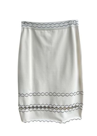 Alexander McQueen White Cut Out Midi Skirt Size M