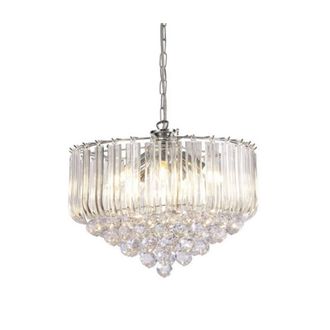 Netlighting Lana Ceiling Pendant with Acrylic Spheres 5 Light E14 Polished Chrome in Silver