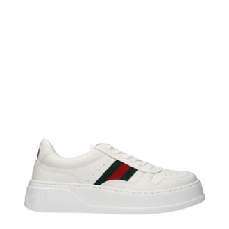Gucci Herrens Wei&szlig;e Leder-Sneaker