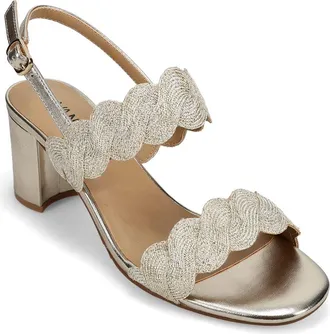 Vaneli Lettie Sandal in Beige/Platino Weave Fabric at Nordstrom, Size 6.5