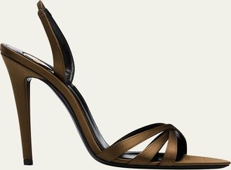 Saint Laurent 110mm Kate Satin Sandals
