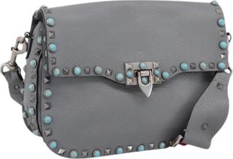 Valentino Pre-owned Vintage Schoudertas - Dames - Vintage Schoudertas - Grijs - ONE Size - Leer - Vintage
