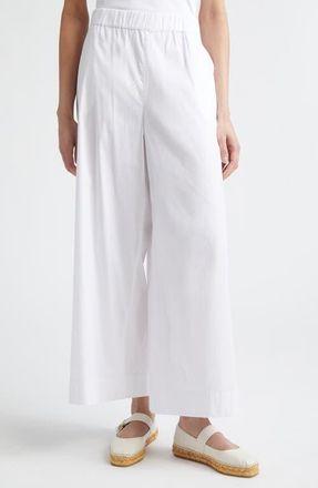 Max Mara Beachwear Wide Leg Pull-On Pants in Optical White at Nordstrom, Size 2