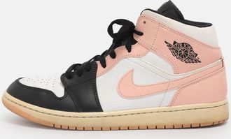 Air Jordan s Multicolor Leather Jordan 1 Mid Linen Sneakers