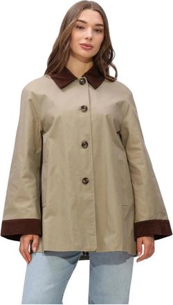 Arma Fiora Katoenen Twill Jas - Dames - Mantel - Beige - L - Katoen - Jassen