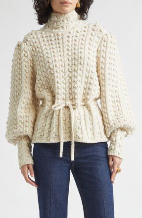 Zimmermann Valiant Wool Bauble Turtleneck Sweater in Cream at Nordstrom, Size 0