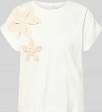 Christian Berg T-Shirt mit Applikationen und Rundhalsausschnitt in Offwhite, Gr&ouml;&szlig;e XXL