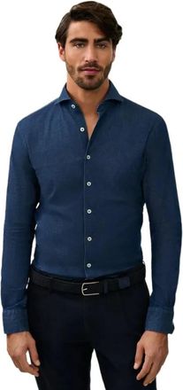 Cavallaro Heren, Overhemden, Blauw, Maat: L Denim