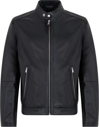 HUGO BOSS H-Mansell 5 Jas - Heren - Leren en Su&egrave;de Jassen - Zwart - L - Leer - Jassen